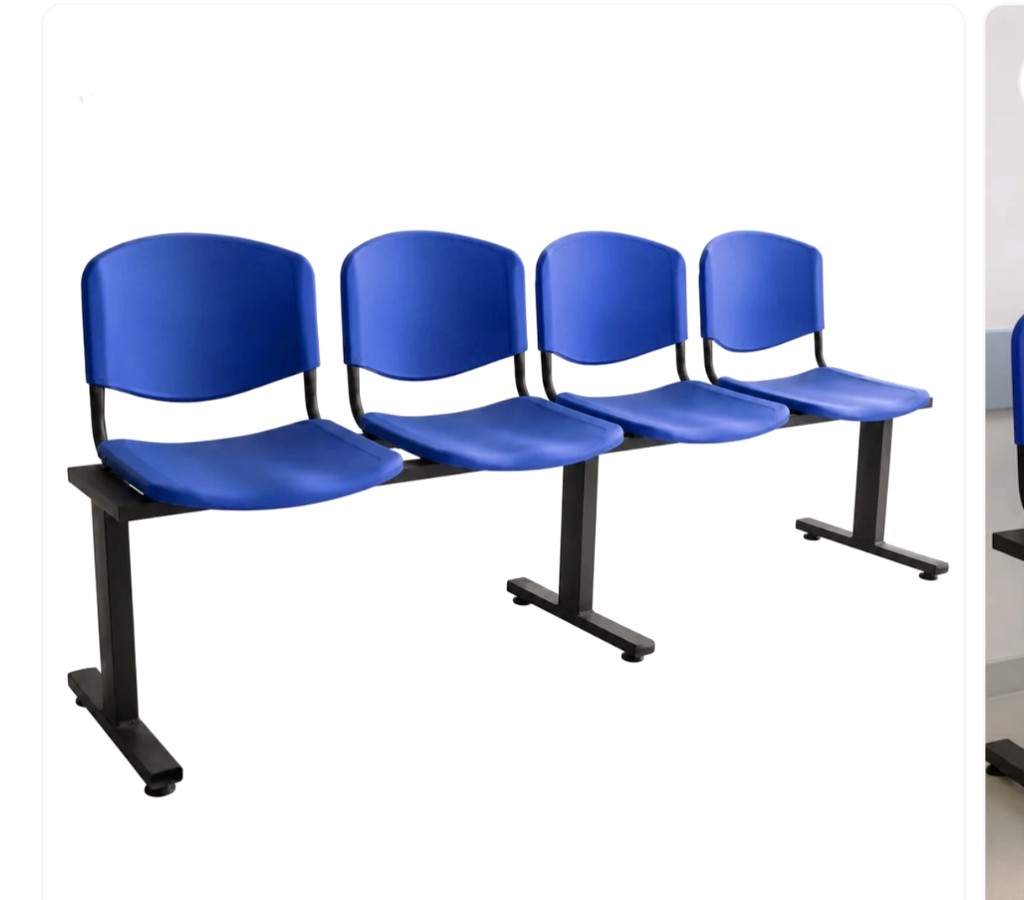 JUEGO SILLAS TÁNDEM PLÁSTICO X3