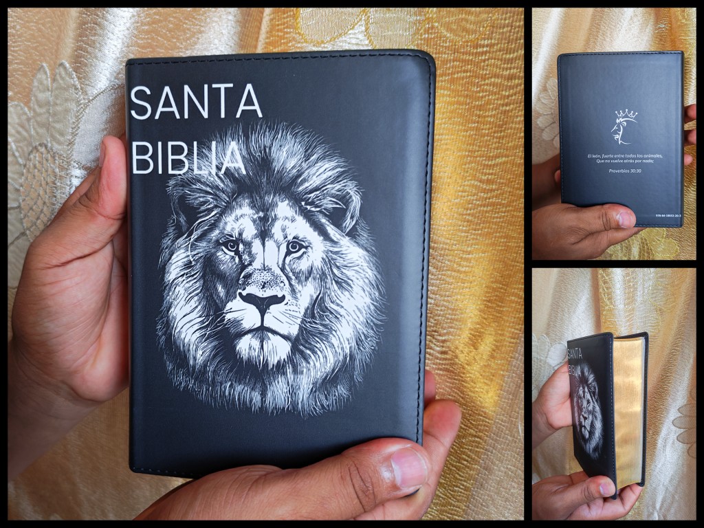 Biblia RVR 1960 Compacta Letra Grande 11 puntos Símil Piel Negro León Grafity