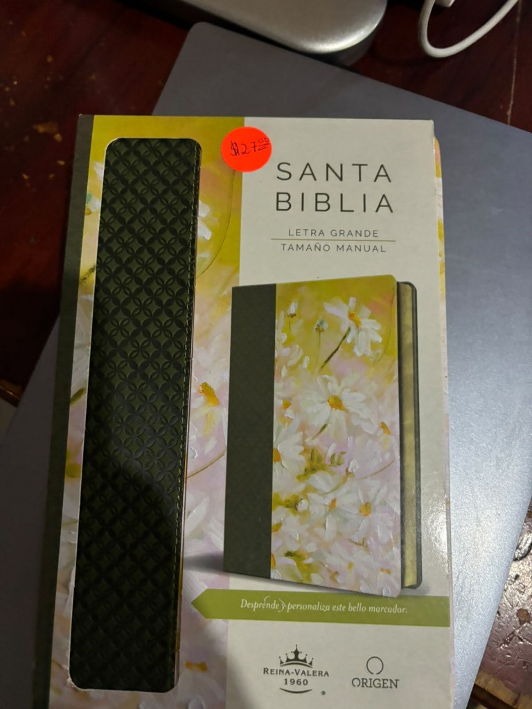 Biblia Reina Valera 1960 Letra Grande Verde Con Flores