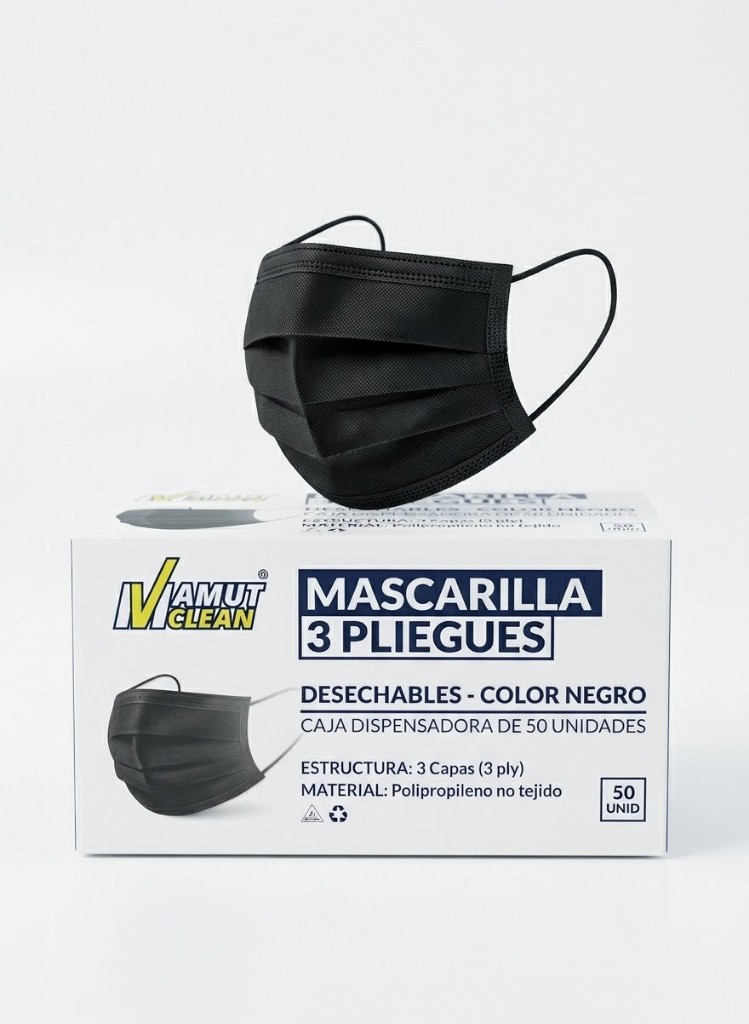 mascarillas negras 50 unidades