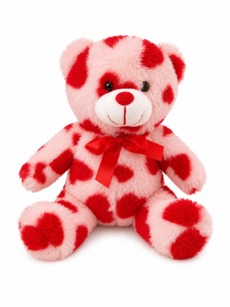 Osito rosa y rojo peluche