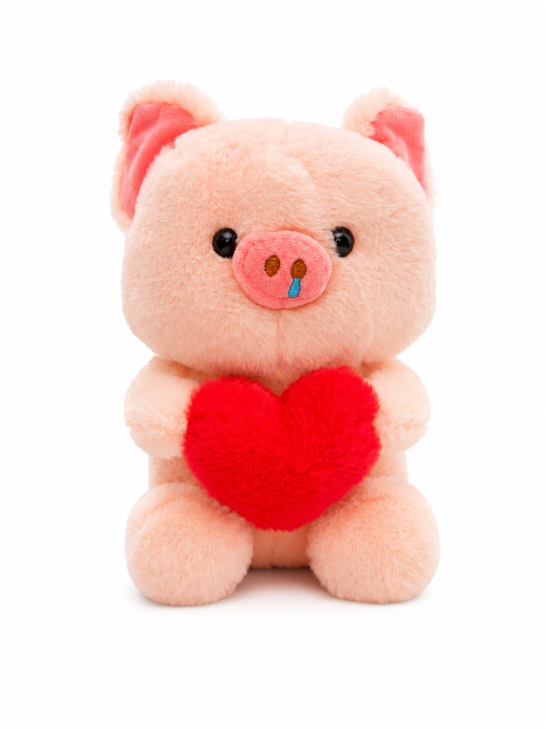 Peluche cerdito rosa con corazon