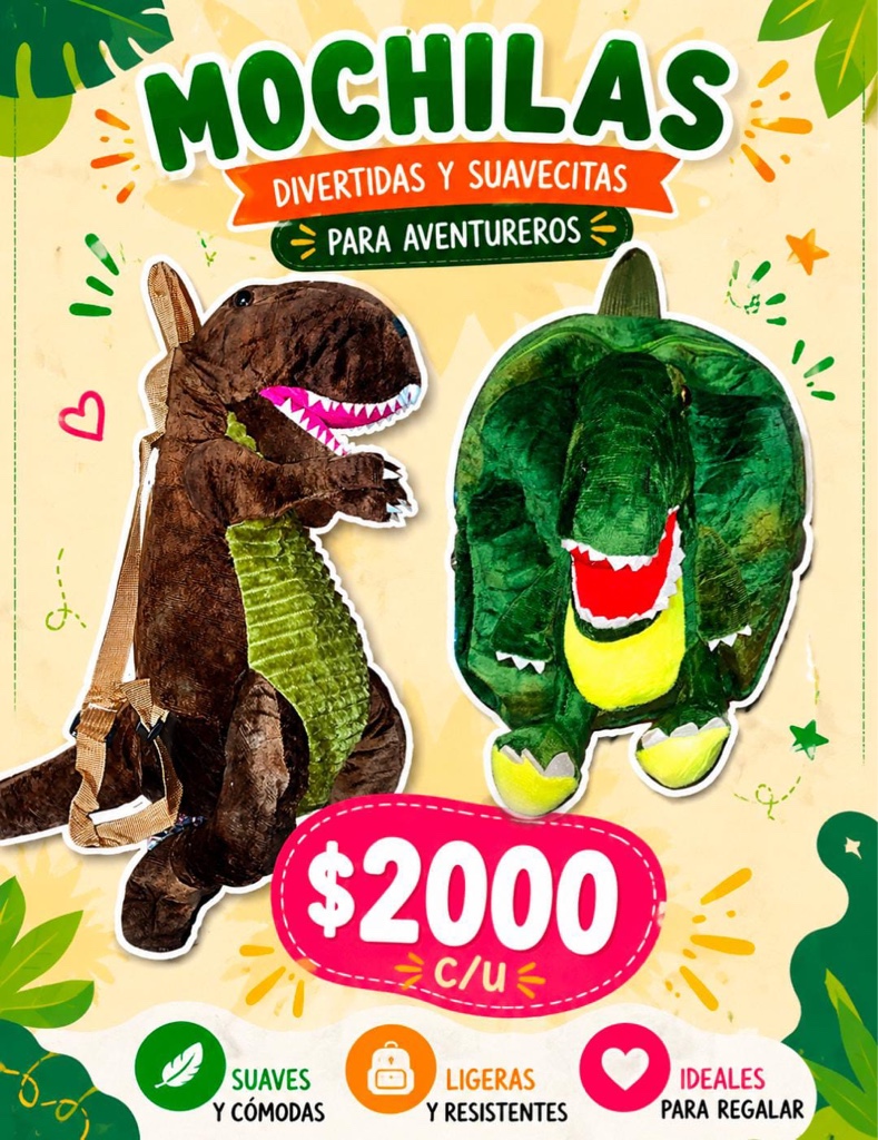 Mochilas dinosaurio