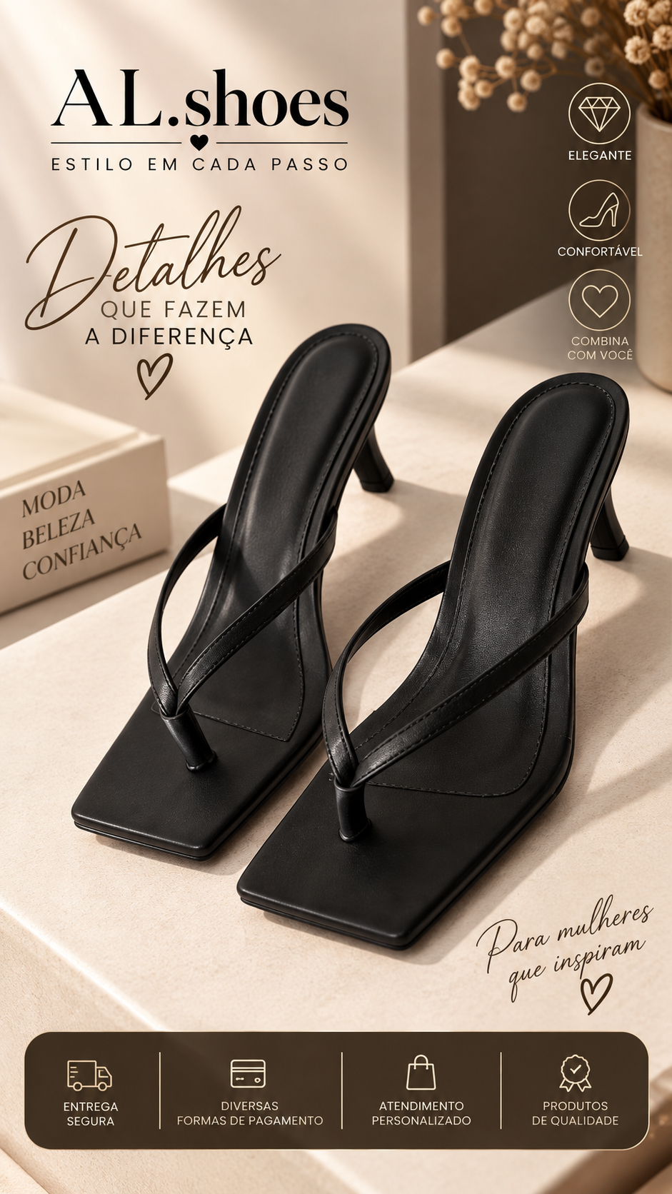 Sandalias de tacón negras AL.shoes