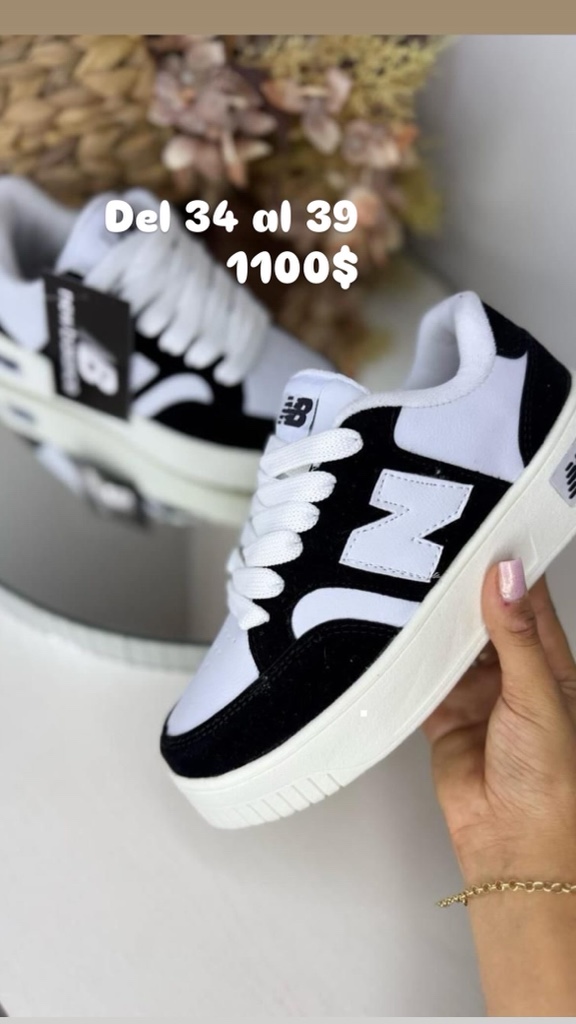 Tenis New Balance blanco y negro