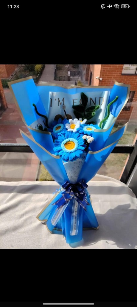 Hermoso ramo de Gerberas azules