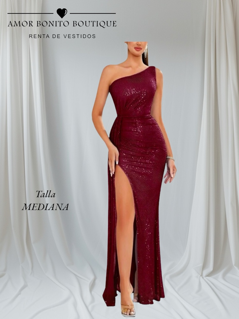 Vestido burdeos lentejuela