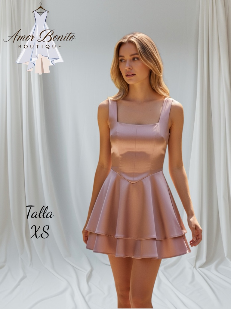 Vestido rosa corto XS
