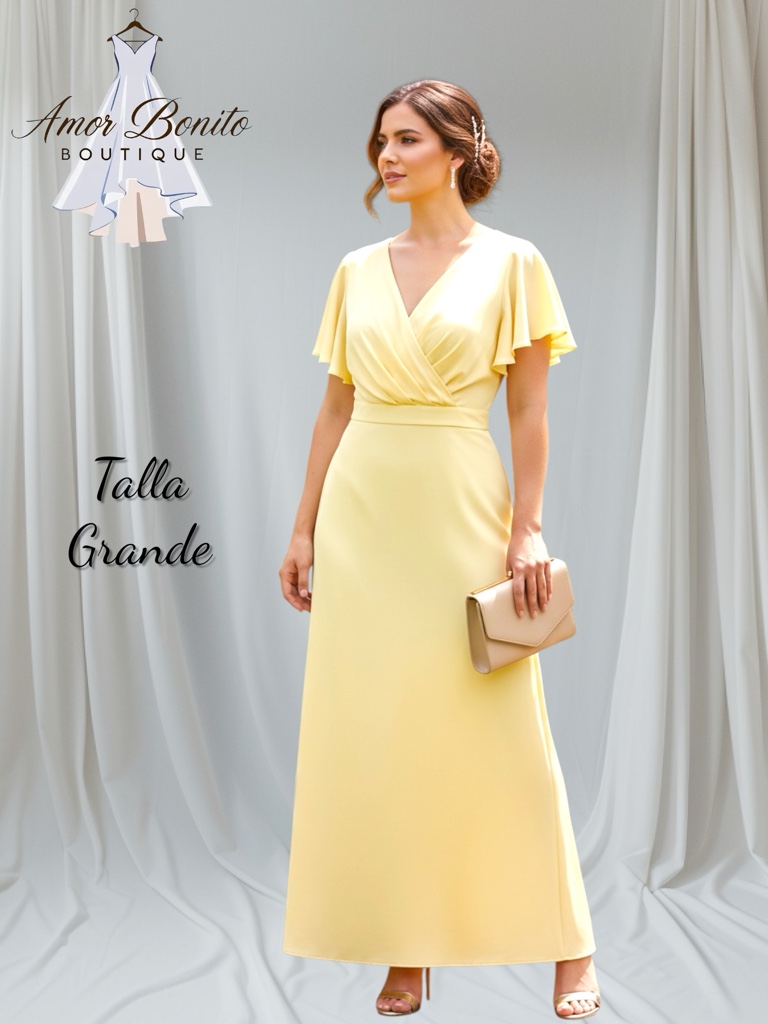 Vestido amarillo mangas