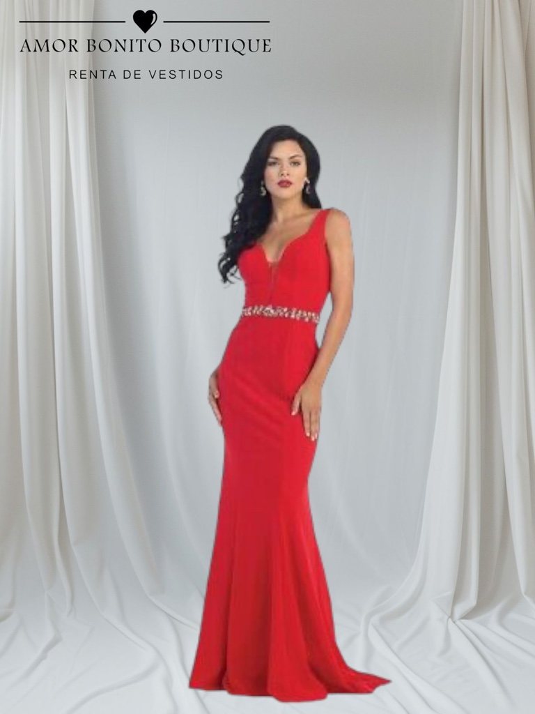 Vestido rojo largo gala