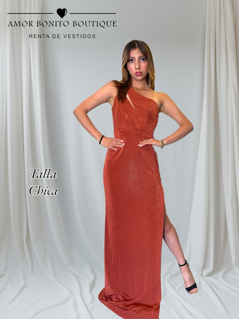Vestido largo terracota