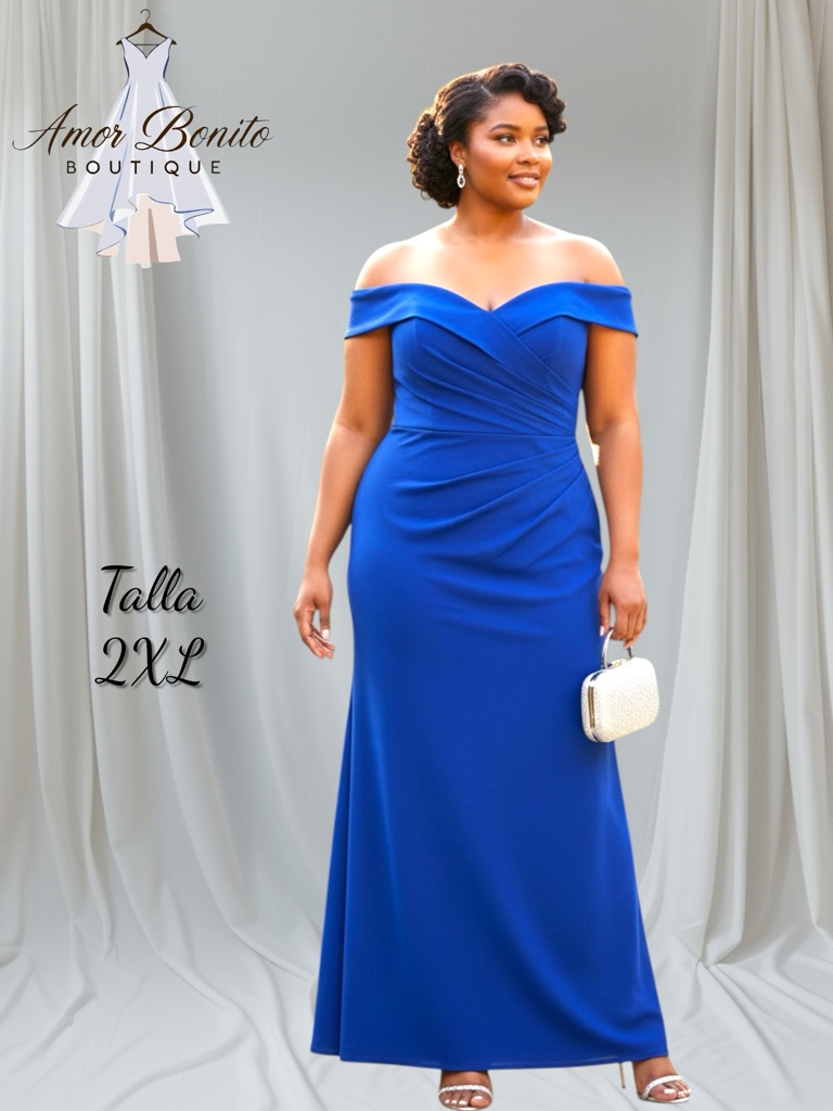 Vestido azul rey gala 2XL