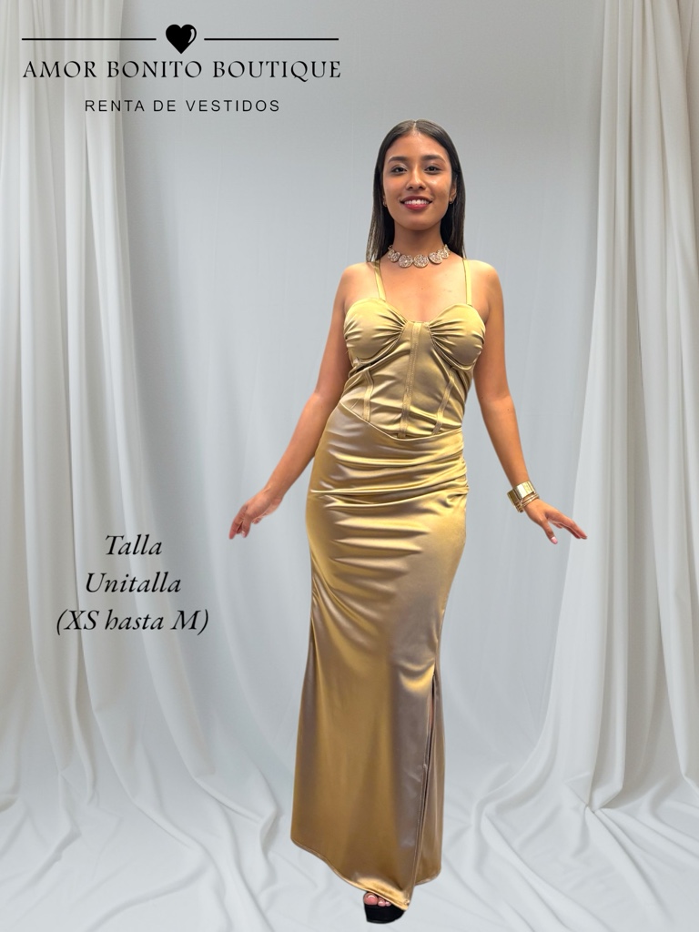 Vestido dorado largo