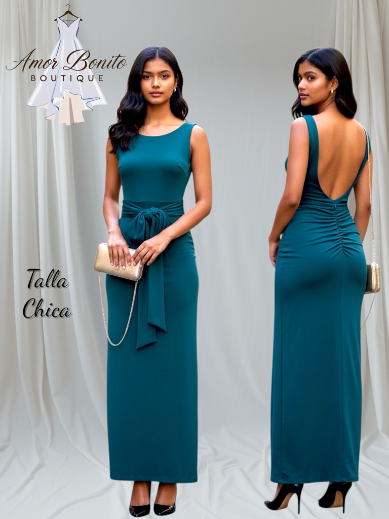 Vestido verde esmeralda elegante