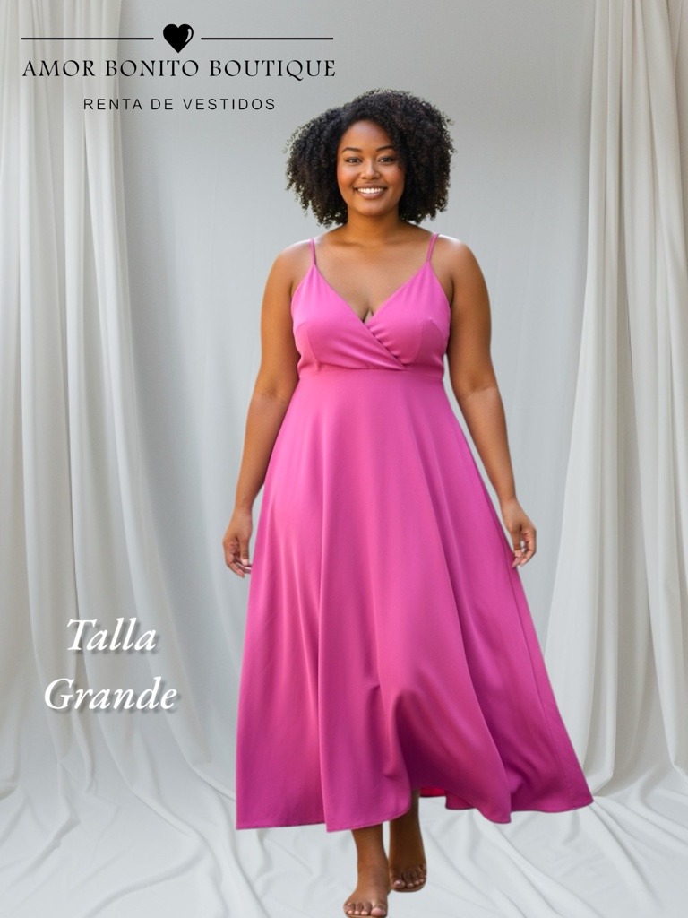 Vestido rosa satin