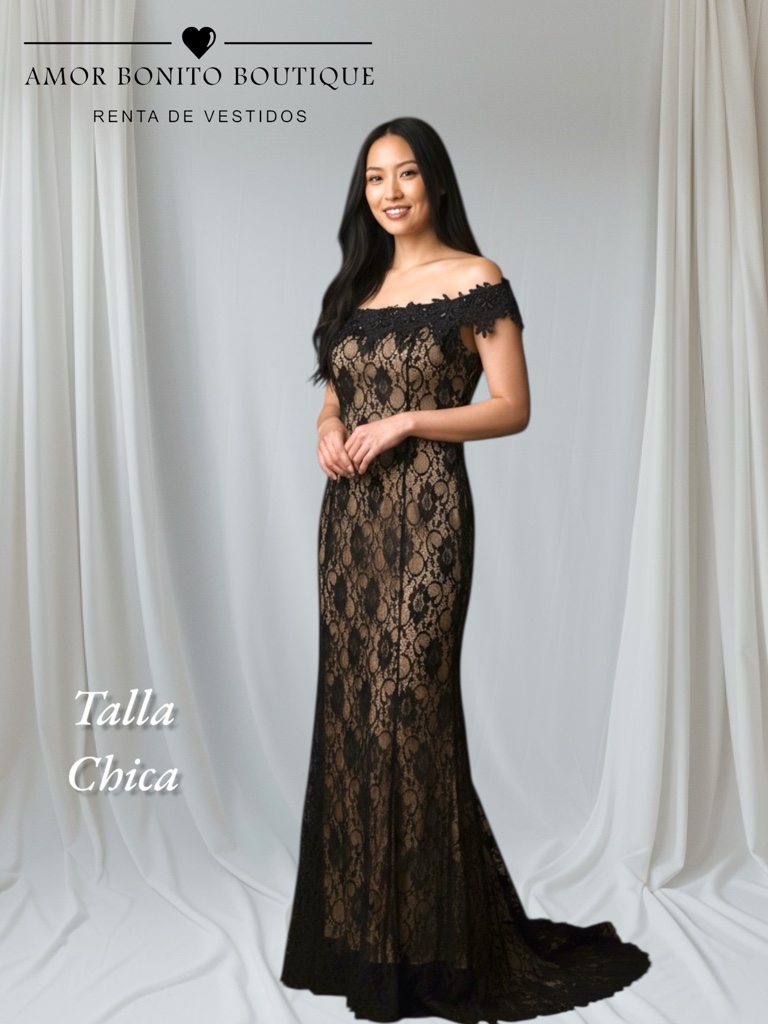 Vestido negro encaje