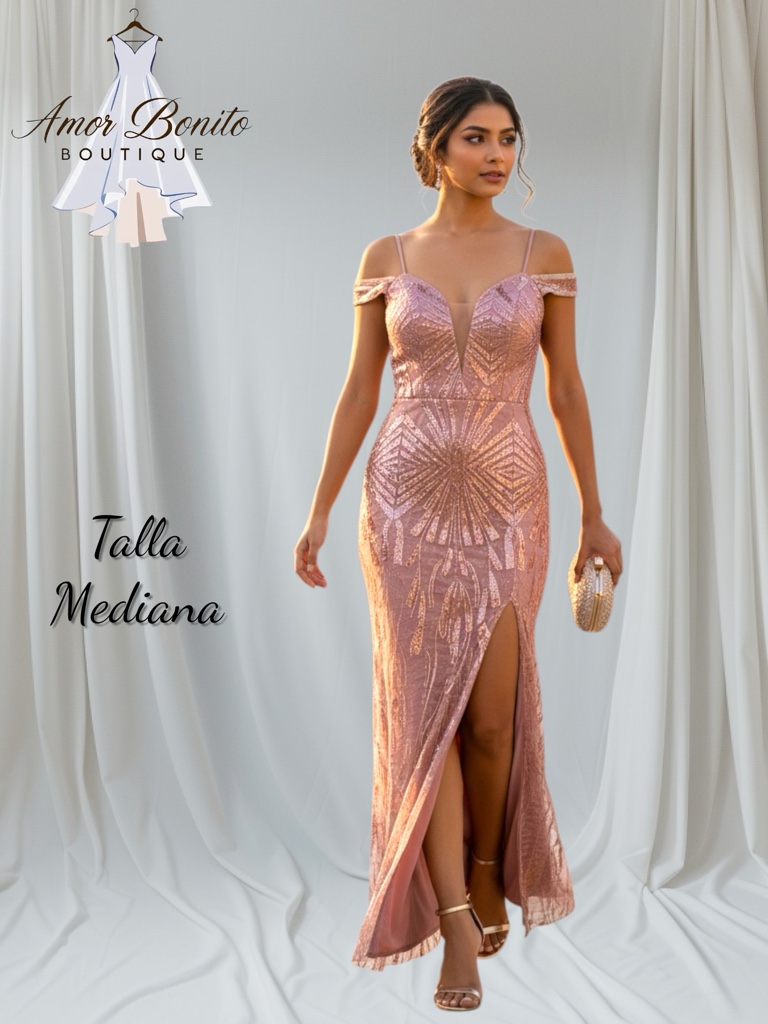Vestido palo de rosa lentejuelas