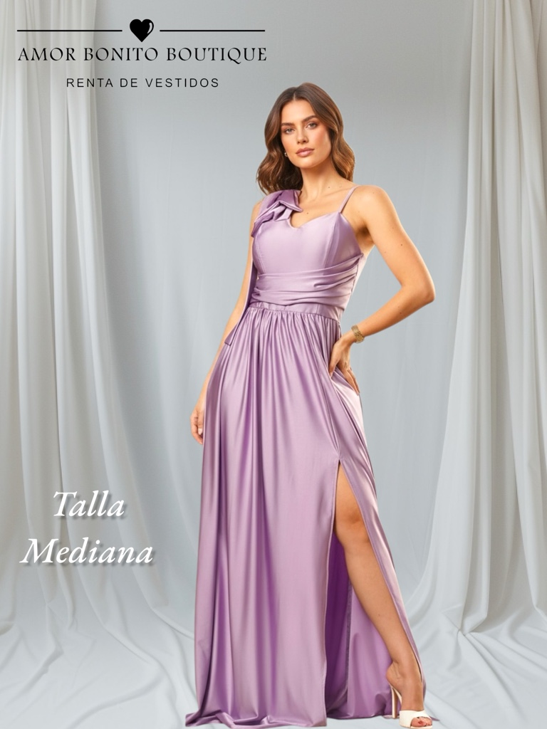 Vestido lila abertura pierna