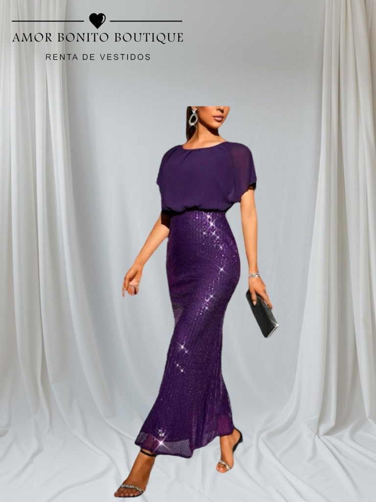 Vestido morado brillante