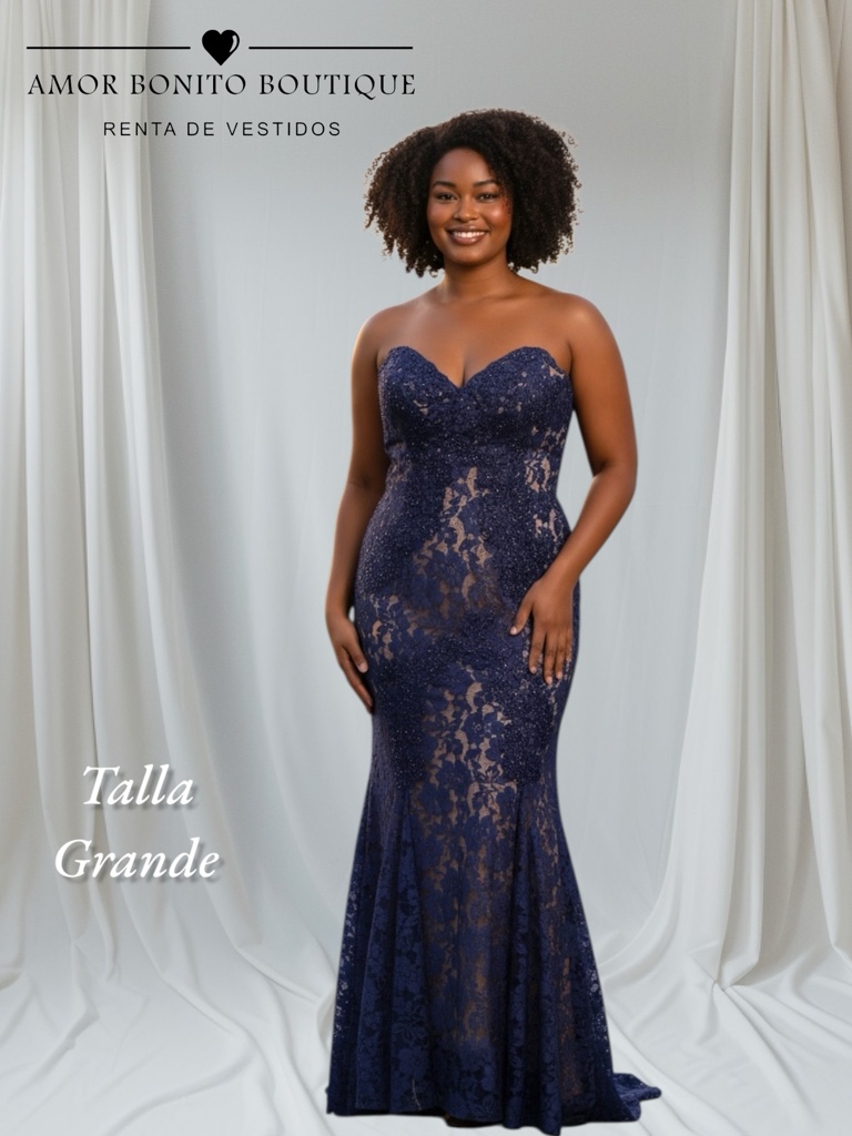Vestido azul marino de gala