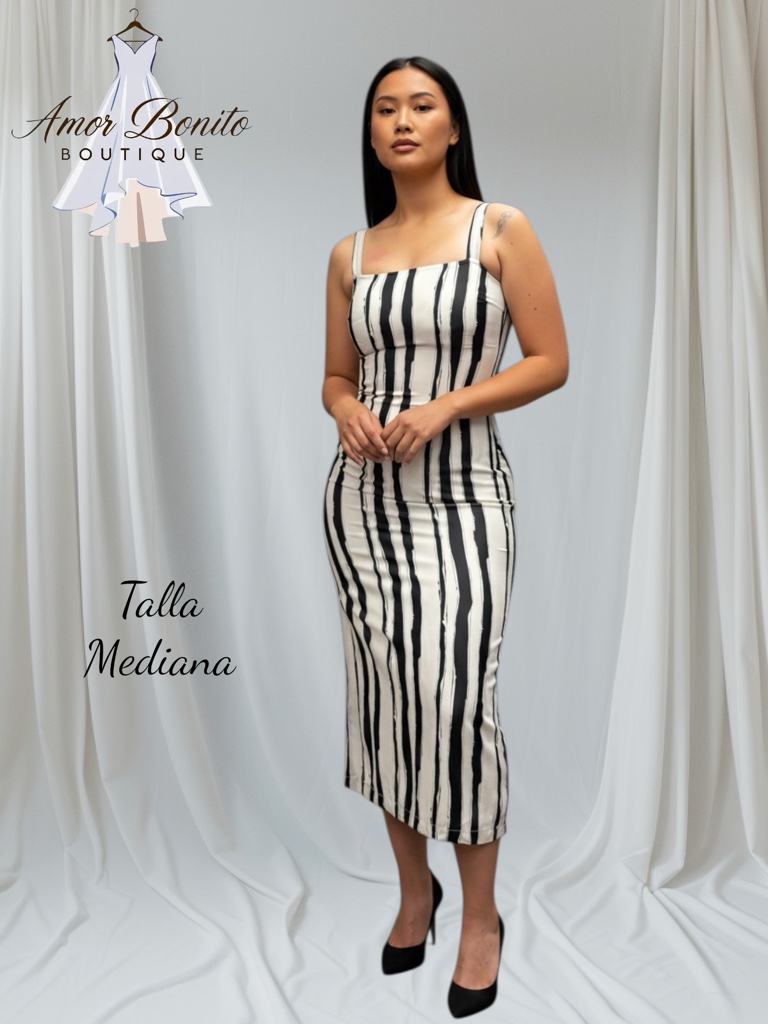 Vestido rayas blanco negro