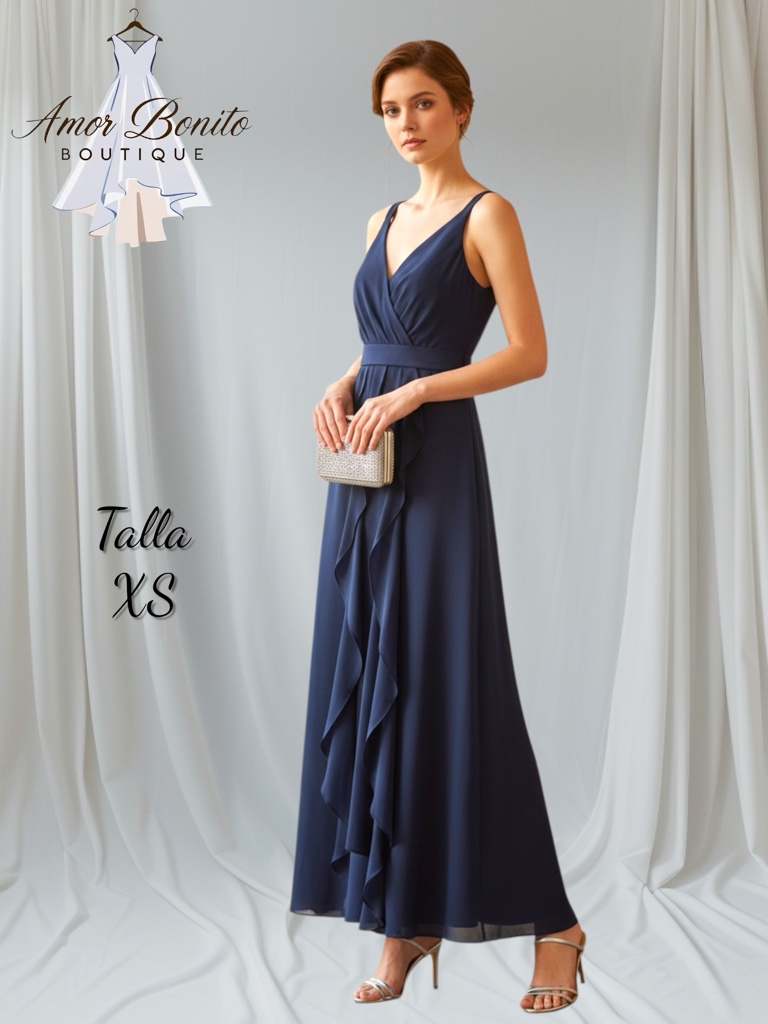 Vestido azul marino largo XS