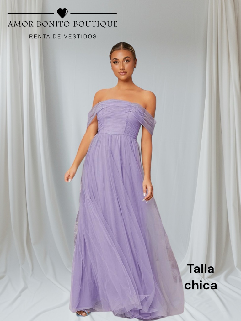 Vestido lavanda largo tul