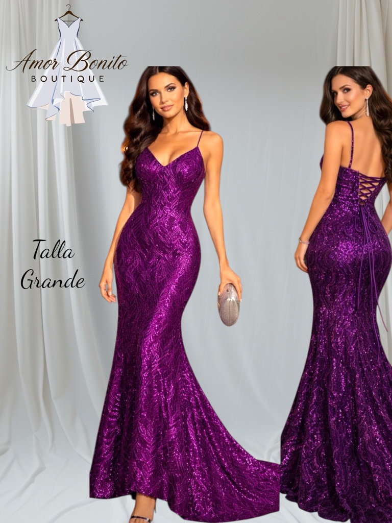 Vestido morado lentejuela