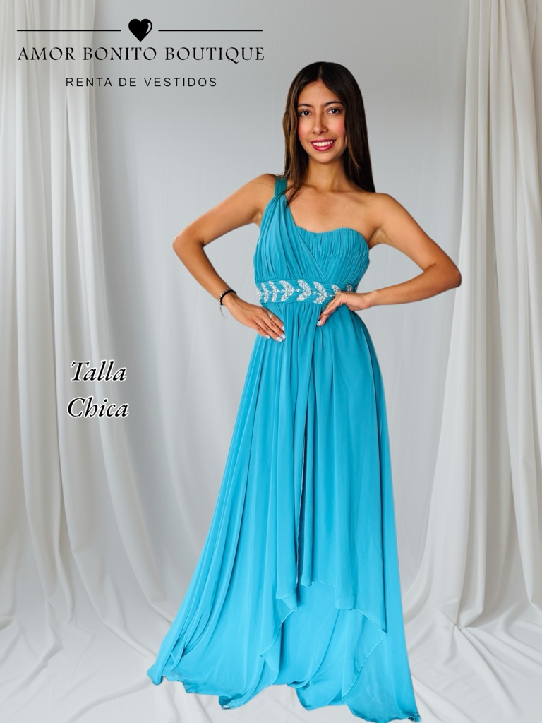 Vestido azul turquesa