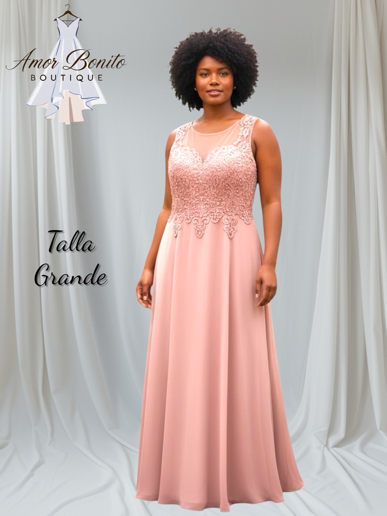 Vestido palo de rosa brillos