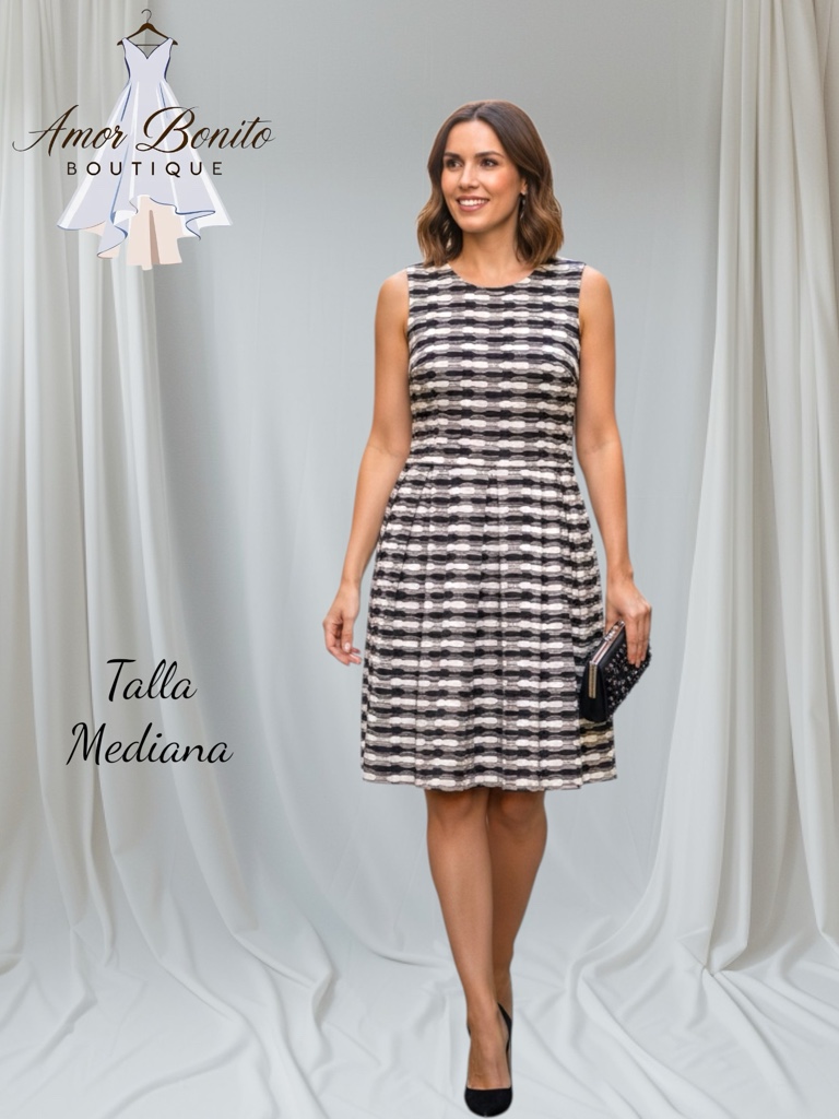 Vestido negro/blanco corto