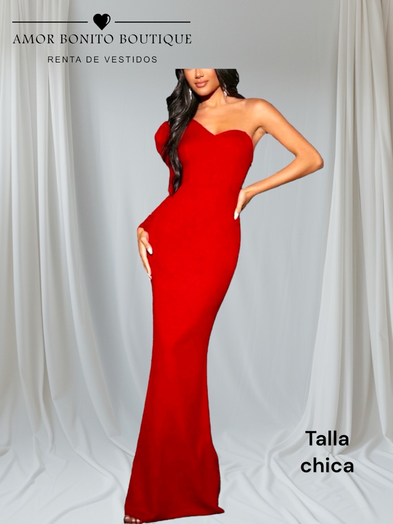 vestido rojo 1 manga