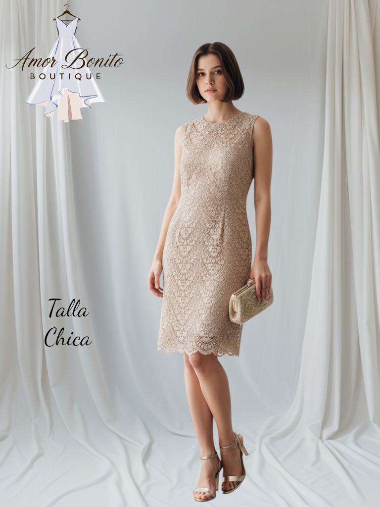 Vestido beige corto