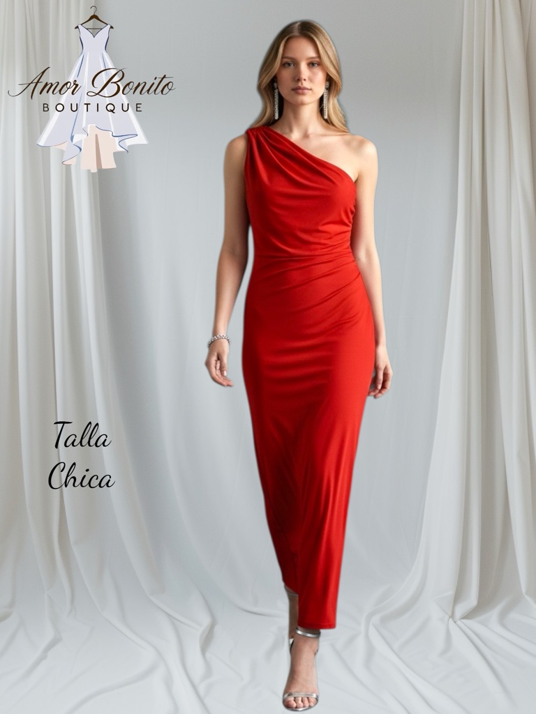 Vestido rojo 1 hombro