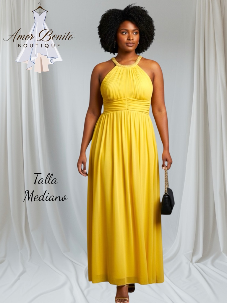 Vestido amarillo halter