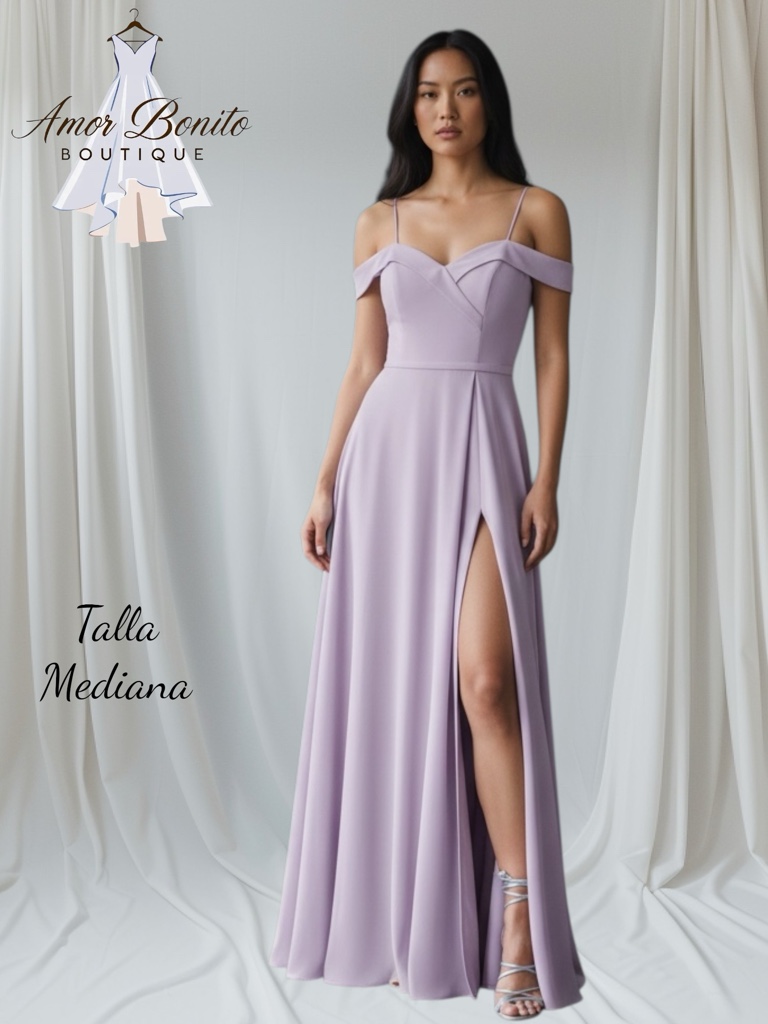 Vestido lila corte princesa