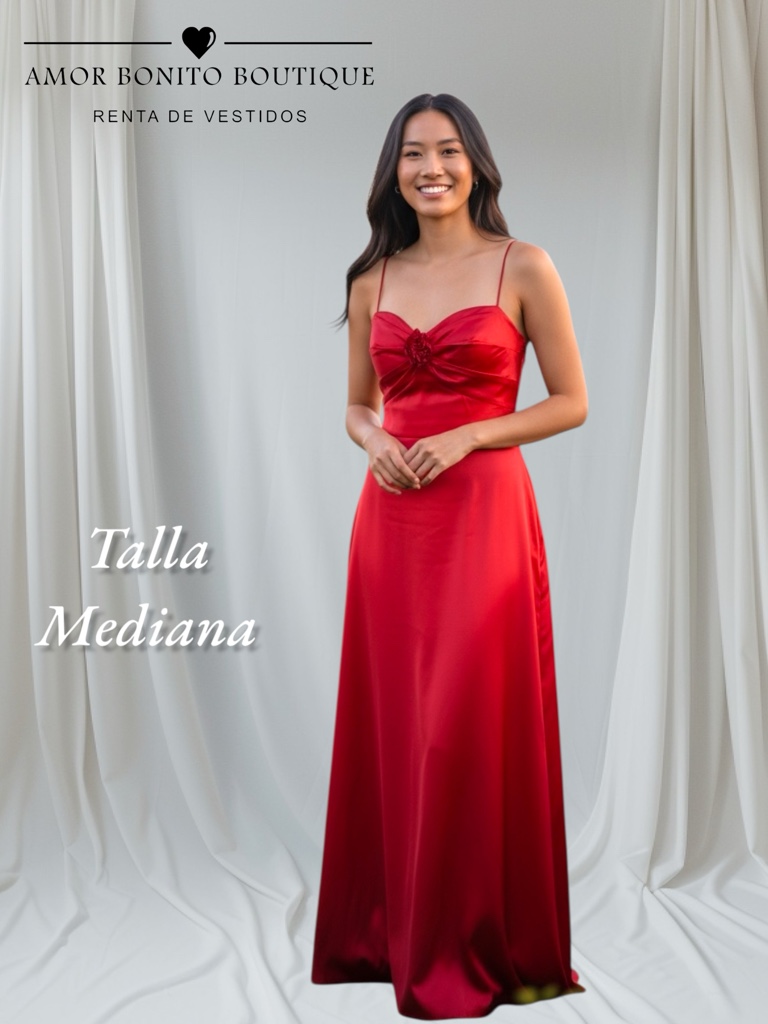 Vestido rojo de razo