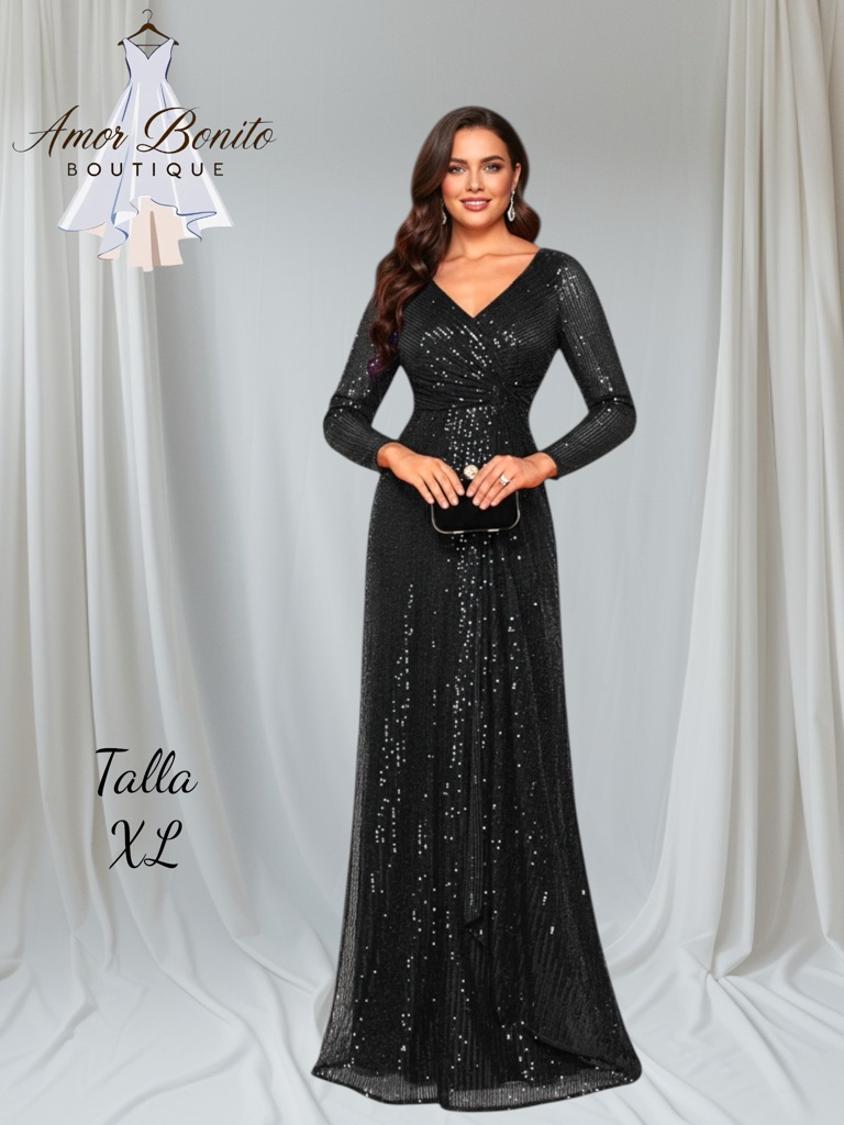 Vestido negro largo Amor Bonito
