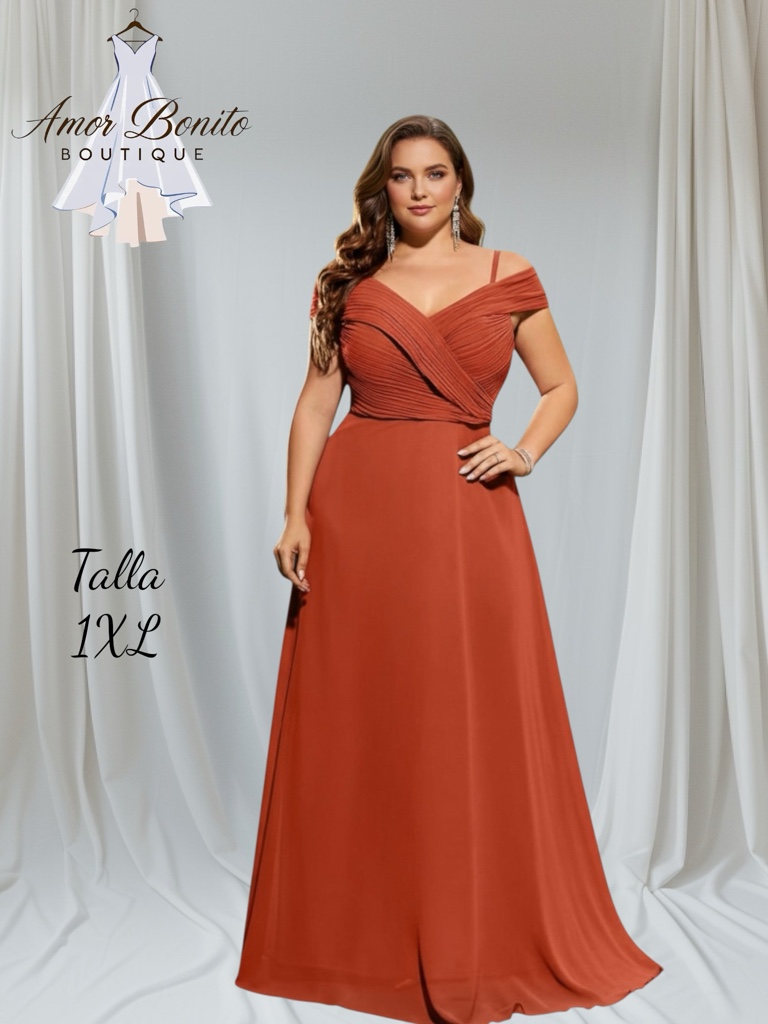 Vestido terracota gasa