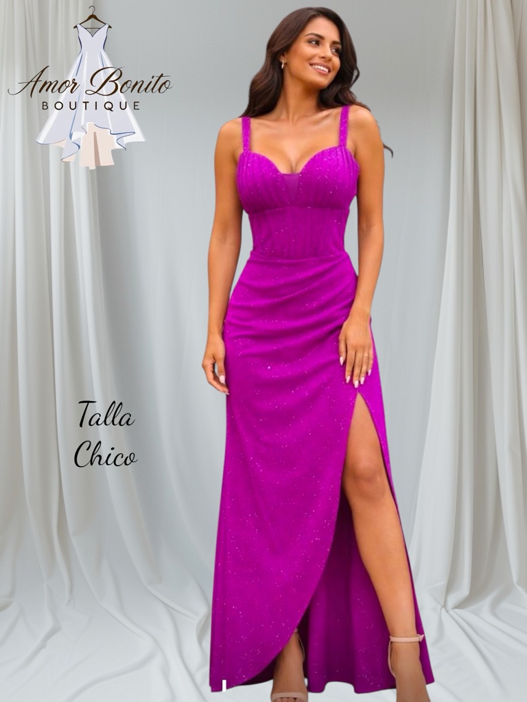 Vestido fucsia brillante