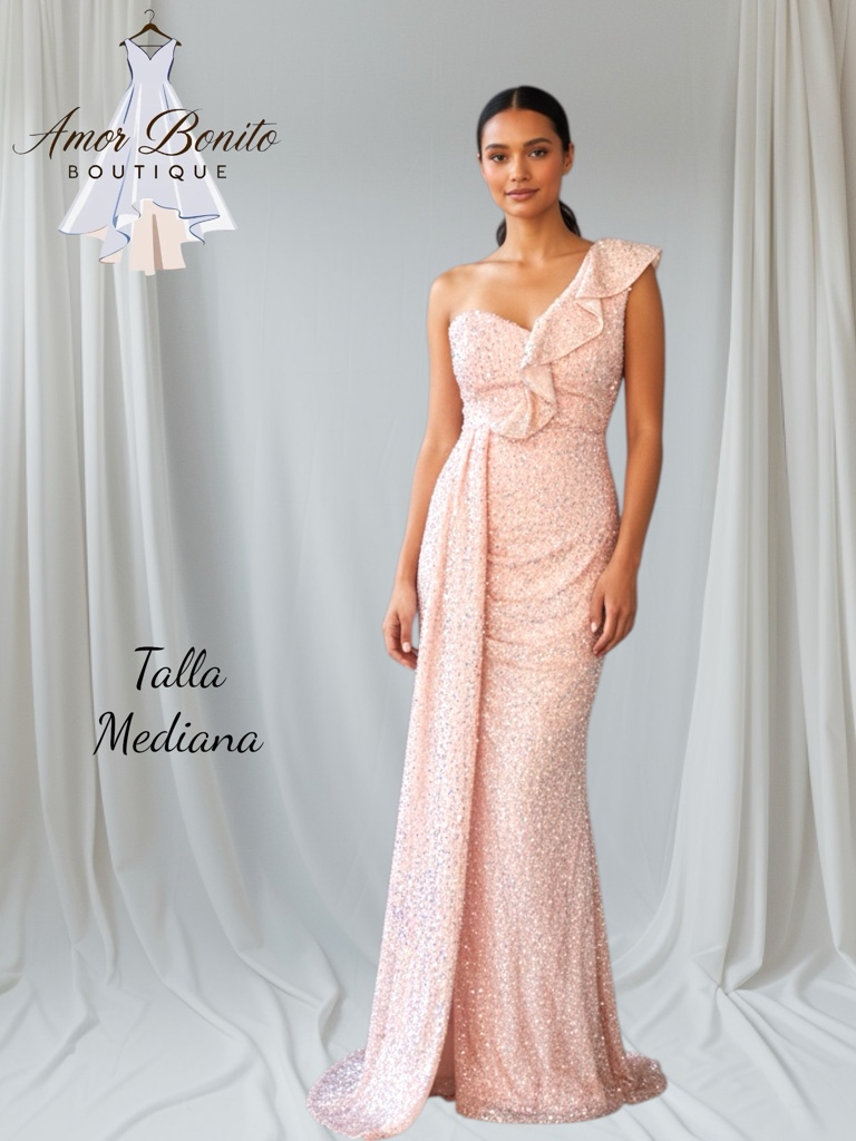 Vestido rosa brillante lentejuela