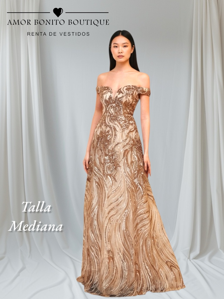 Vestido dorado corte A