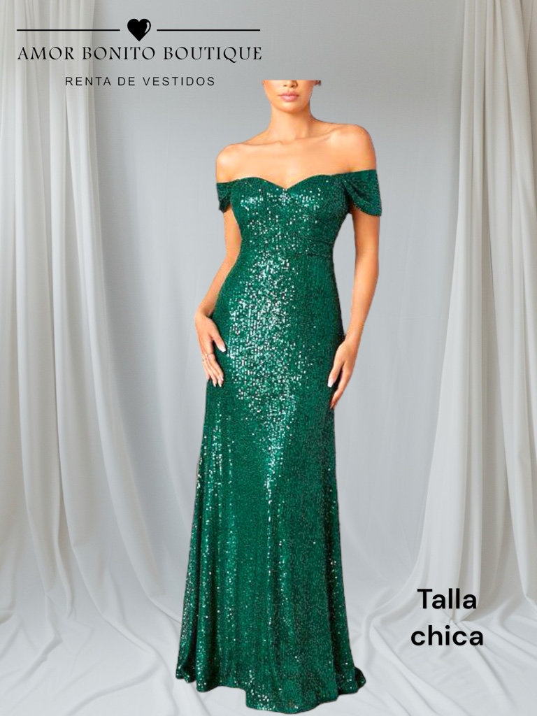 Vestido verde lentejuela