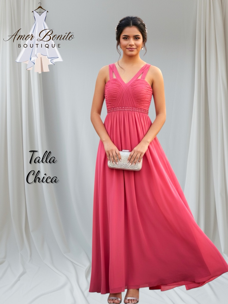 Vestido coral largo