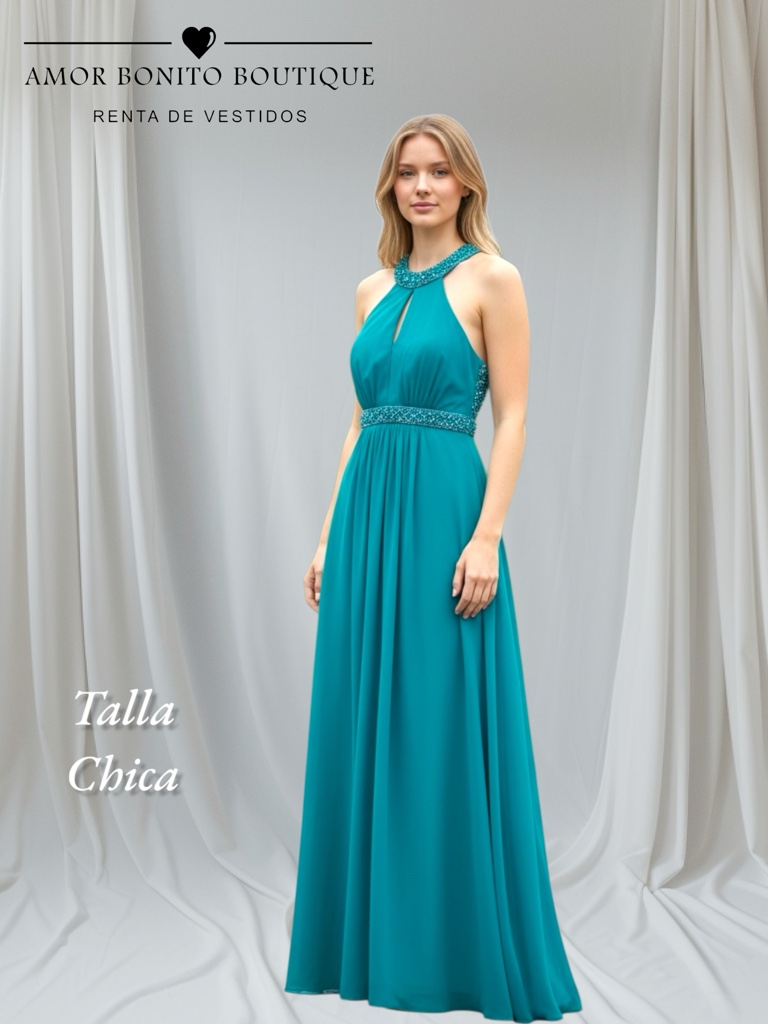 Vestido turquesa halter