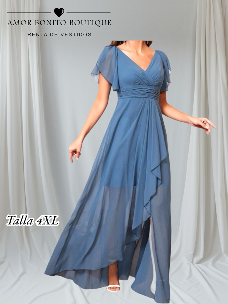 Vestido azul niebla 4XL