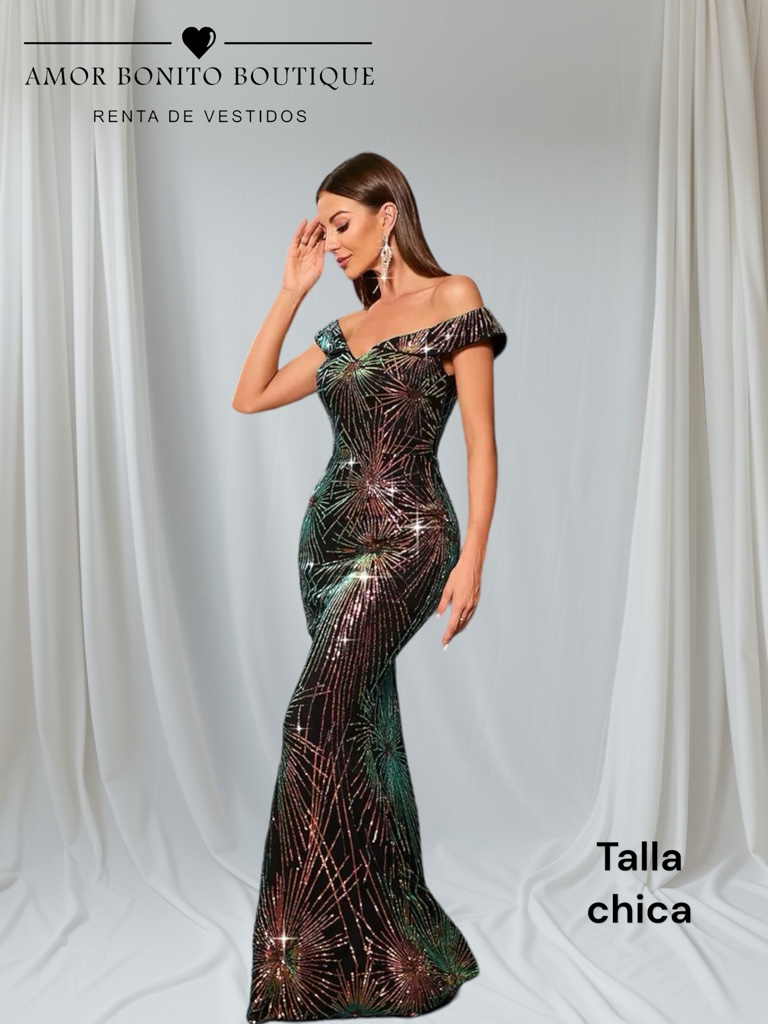 vestido negro multicolor