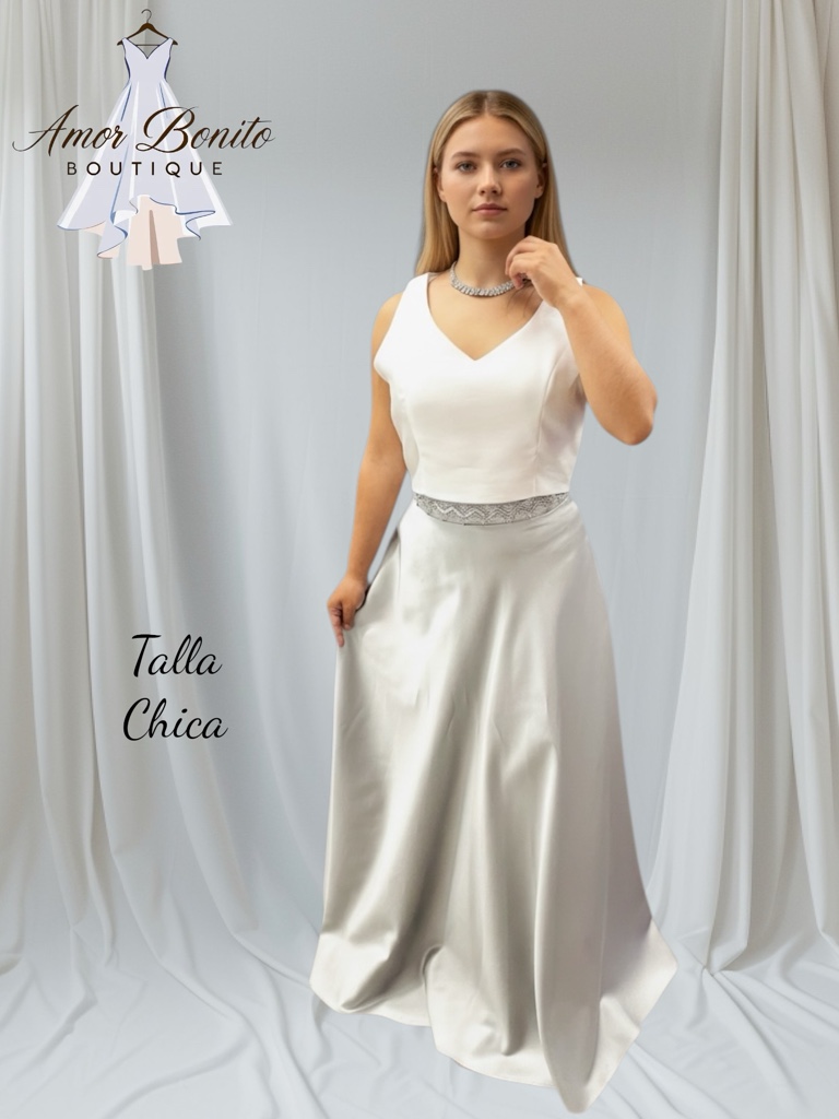Conjunto falda y top blanco