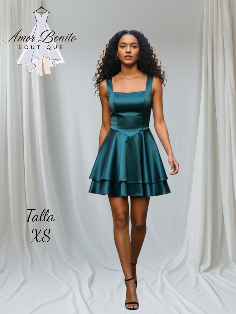Vestido verde corto XS