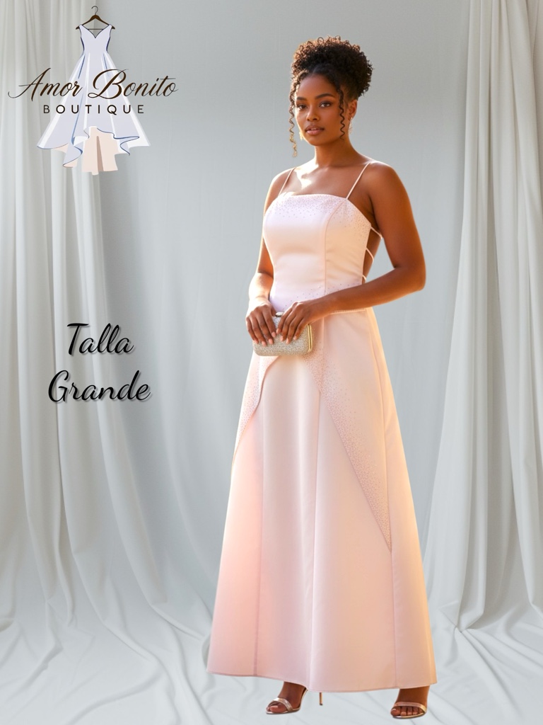 Vestido rosa con brillos